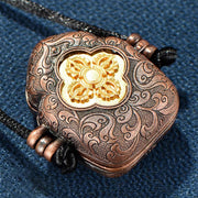 Buddha Stones Tibetan Gold Buddha Double Dorje Copper Serenity Ghau Prayer Box Necklace Pendant Necklaces & Pendants BS 13