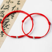 Buddha Stones 925 Sterling Silver Luck Bead Protection Red String Braided Bracelet Bracelet BS 19