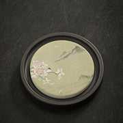 Buddha Stones Plum Blossom Peach Heart Sutra Loquat Magnolia Persimmon Ceramic Cup Mat Pad Coaster Kung Fu Tea Mat