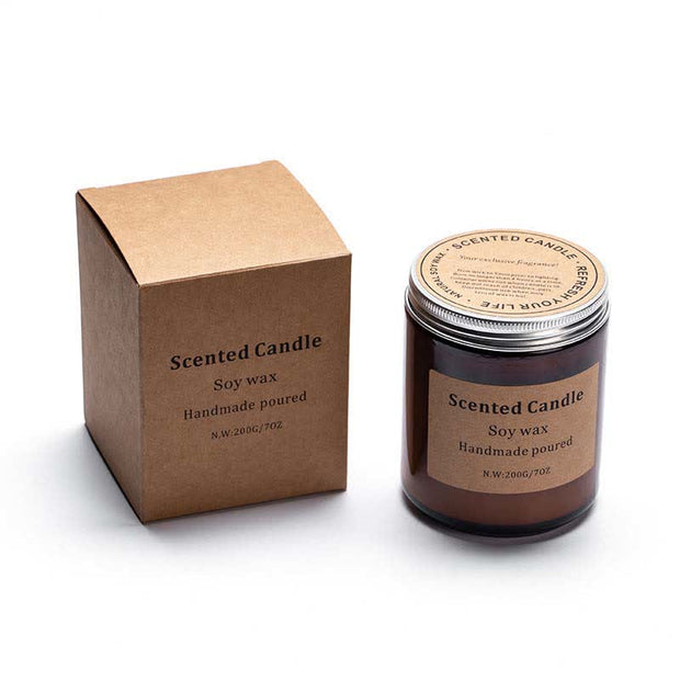 Buddha Stones Amber Moss Teak Cedar Fragrance Meditation Prayer Scented Aromatherapy Soy Wax Candle
