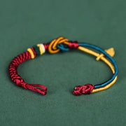 Buddha Stones Tibetan Handmade Mandala Knot Leaf Luck Rope Bracelet Bracelet BS 7
