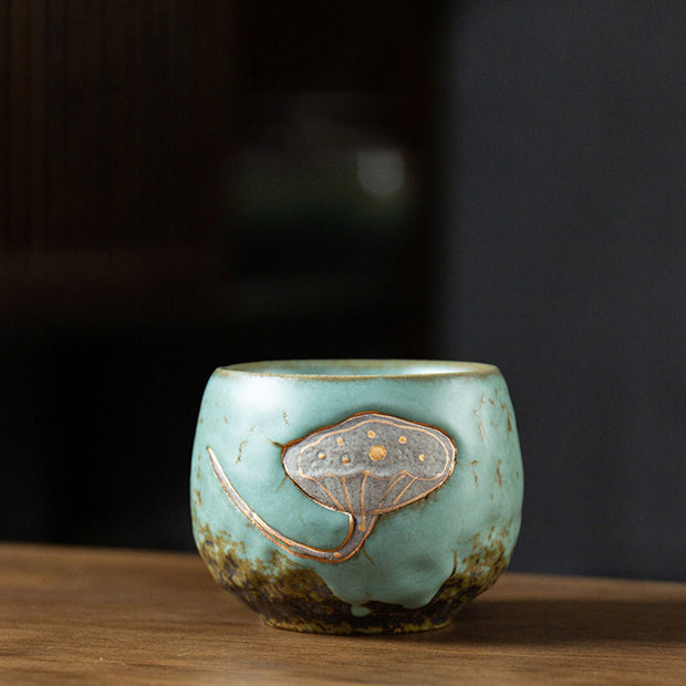 Buddha Stones Lotus Pod Engraved Teacup Kung Fu Tea Cup