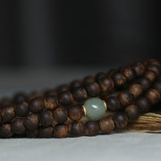 108 Mala Beads Nha Trang Bai Qinan Agarwood Jade 999 Gold Peace Bracelet (Only one in stock) Bracelet Mala BS 8