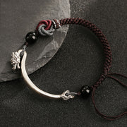 Buddha Stones 925 Sterling Silver Auspicious Dragon Success Handcrafted Braided Bracelet Bracelet BS 3