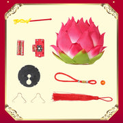 Buddha Stones DIY Lotus Flower Dragon Lantern Tassel Lamp Decoration Decorations BS 29