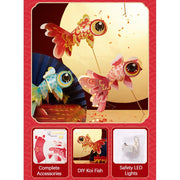 Buddha Stones DIY Fortune Luck Koi Fish Paper Lantern Lamp Mid-Autumn Festival Child Kids Lantern Decoration