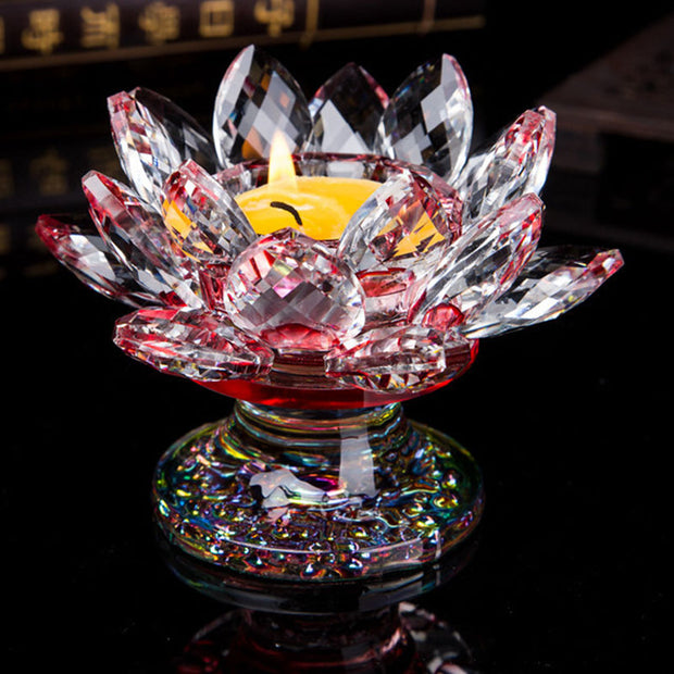 Buddha Stones Tibetan Lotus Candlestick Ornament