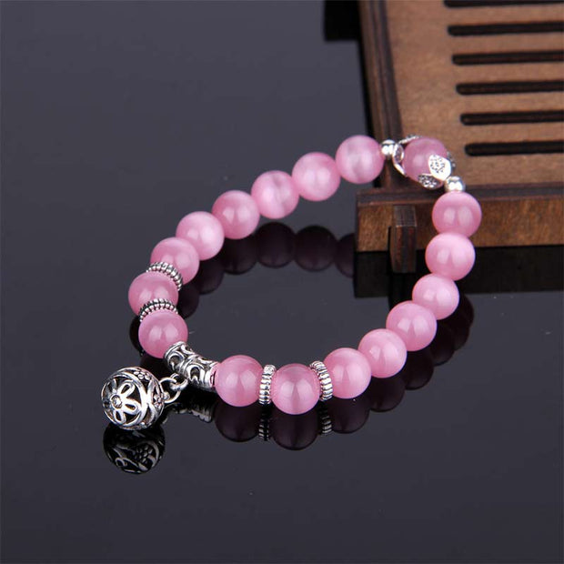 Buddha Stones Tibetan Cat Eye Lucky Bracelet Bracelet BS Pink