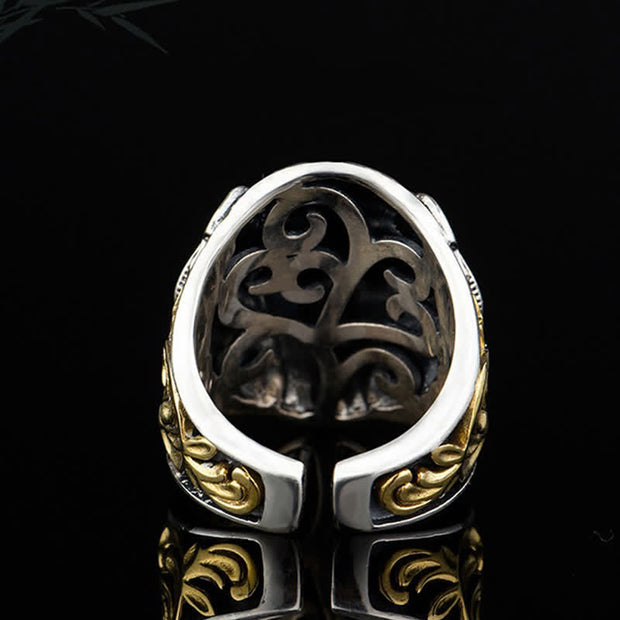 Buddha Stones 925 Sterling Silver Chinese Zodiac Tiger Protection Blessing Adjustable Ring