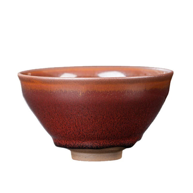 Buddha Stones Vintage Red Brown Chinese Jianzhan Porcelain Teacup Kung Fu Tea Cup