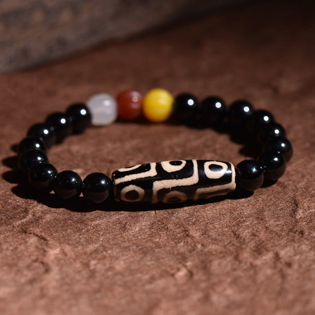 Buddha Stones Tibetan Natural Nine-Eye Dzi Bead Wealth Power Bracelet Bracelet BS 1