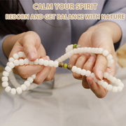 Buddha Stones White Jade Bodhi Lotus Mala Harmony Necklace Bracelet Bracelet BS 14