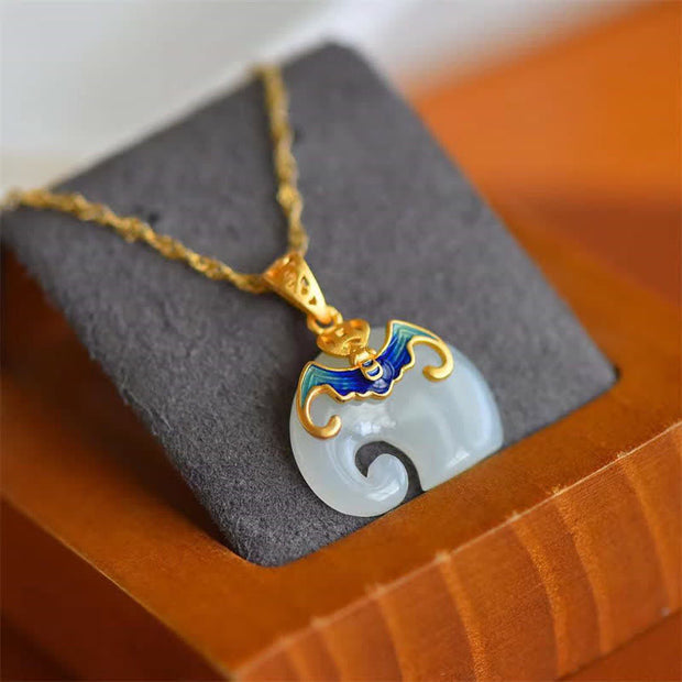 Buddha Stones 925 Sterling Silver Hetian White Jade Elephant Success Necklace Pendant Necklaces & Pendants BS 4
