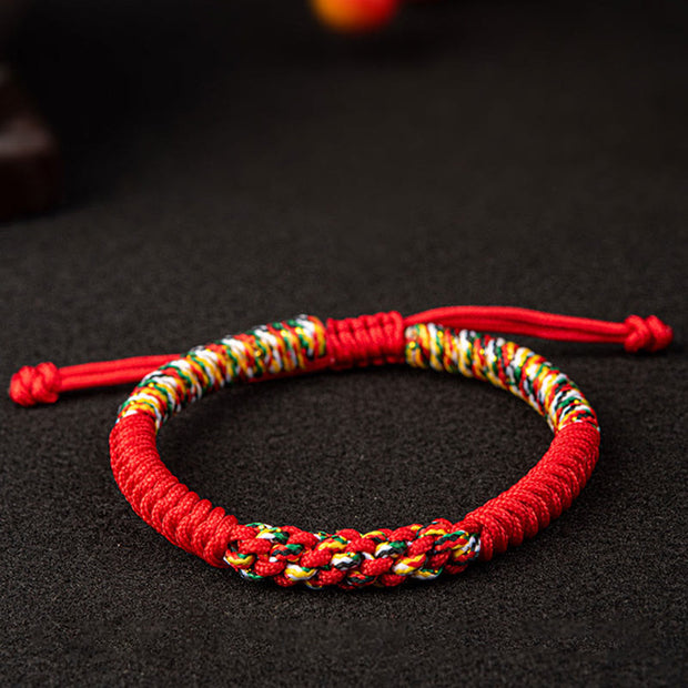 Buddha Stones Tibetan Handmade Colorful King Kong Knot Luck Braid String Bracelet Bracelet BS 4