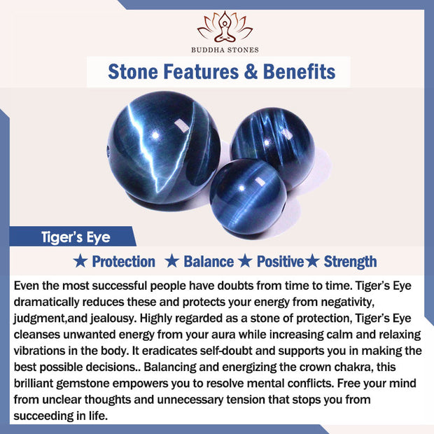 Buddha Stones Divine Blue Tiger Eye Stone Protection Bracelet Bracelet BS 8