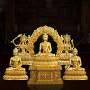 Buddha Stones Shakyamuni Amitabha Medicine Buddha Figurine Serenity Copper Statue Home Decoration Decorations BS main