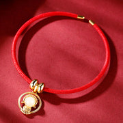 Buddha Stones 925 Sterling Silver Hetian White Jade Buddha Luck Red String Bracelet Bracelet BS 1