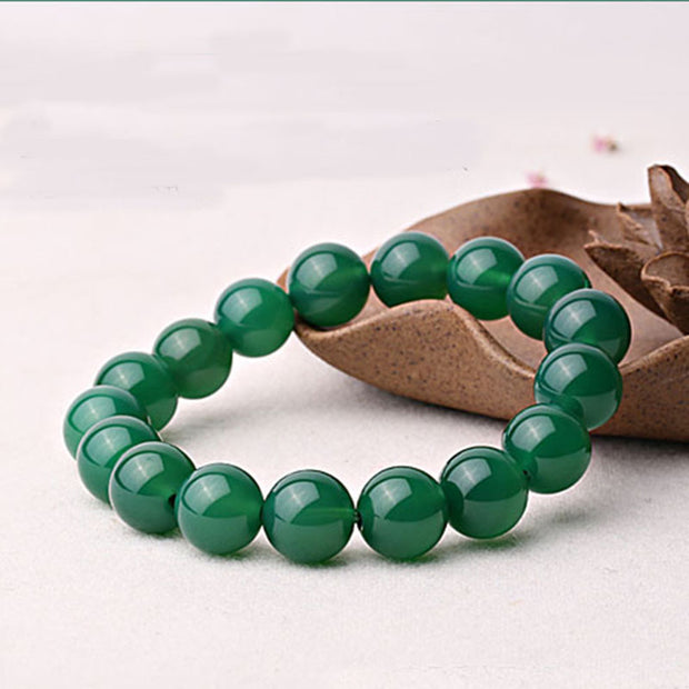 Buddha Stones Natural Green Agate Support Bracelet Bracelet BS 1