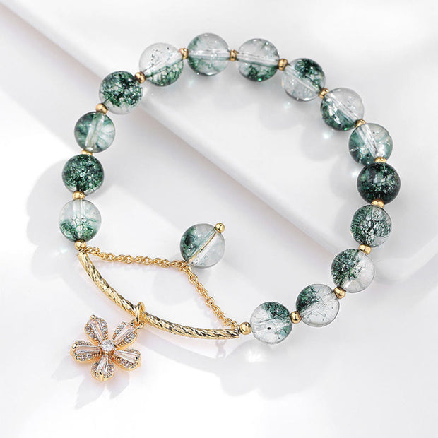 Buddha Stones Green Phantom Crystal Confidence Charm Bracelet Bracelet BS 15