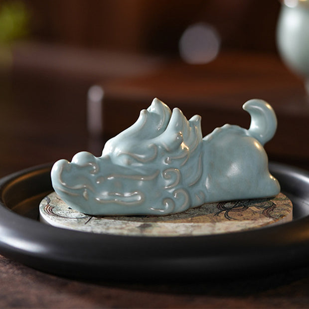 Buddha Stones Year Of The Dragon Luck Ceramic Tea Pet Home Figurine Decoration Decorations BS 3