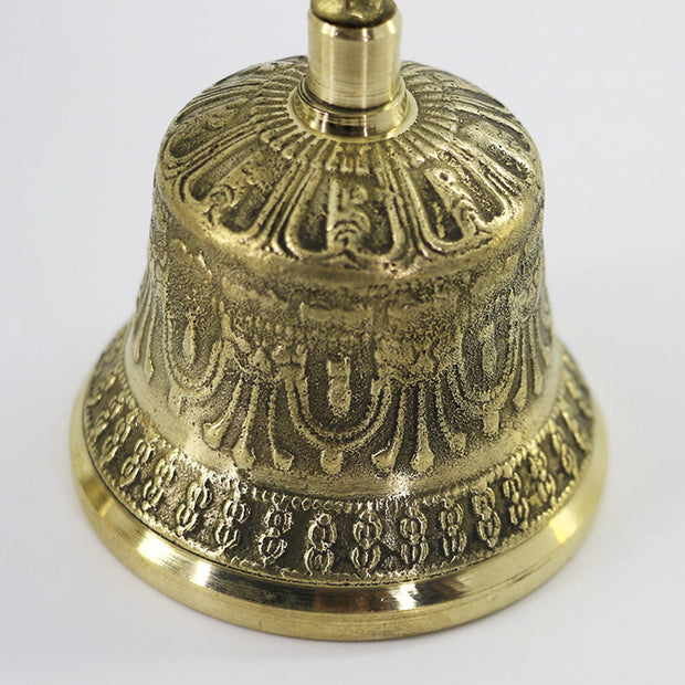 Buddha Stones Tibetan Meditation Bell and Vajra Dorje Copper Balance Handmade Decoration Set