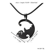 Buddha Stones Yin Yang Symbol Cats Couple Necklace Necklaces & Pendants BS 8