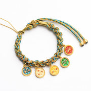 Buddha Stones Tibetan Five God Of Wealth Luck Handcrafted Braid String Bracelet Bracelet BS 4