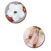 Buddha Stones Pink Crystal Flower Charm Healing Hairpin