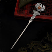 Buddha Stones Red Agate Peony Flower Confidence Hairpin
