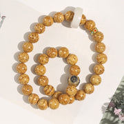 Buddha Stones Tibetan Natural Purple Gold Rat Bodhi Seed Wealth Double Wrap Bracelet