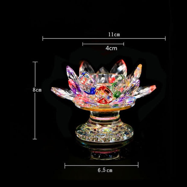 Buddha Stones Lotus Flower Crystal Candle Holder Home Office Offering Decoration Candle Holder BS 5