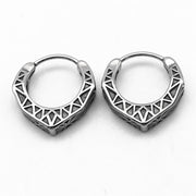 Buddha Stones Viking Hoop Titanium Steel Balance Earrings Earrings BS 5