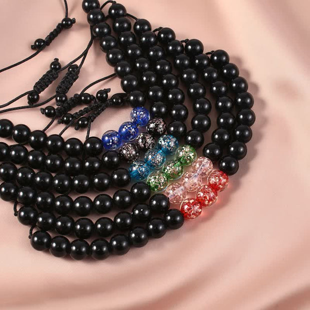 Buddha Stones Black Obsidian Luminous Glowstone Strength Bracelet Bracelet BS 3