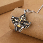 Buddha Stones Tibet Garuda Bird Copper Protection Necklace Pendant
