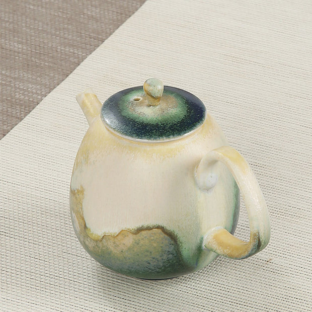 Buddha Stones Green Beige Chinese Gongfu Tea Ceramic Kung Fu Teapot 230ml