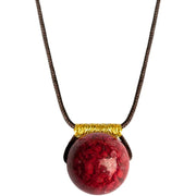 Buddha Stones Cinnabar Bead Calm Blessing Necklace Pendant Necklaces & Pendants BS 21