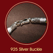 Buddha Stones Handmade 925 Sterling Silver Vajra Dorje Bell Spiritual Power Braided Bracelet