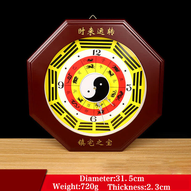 Buddha Stones Feng Shui Bagua Map Balance Energy Map Wall Clock Bagua Map BS Bagua Map&Wall Clock&Chinese Zodiac 30cm