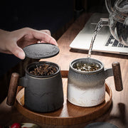 Buddha Stones Vintage Mountain Sea Ceramic Teacup Tea Cups