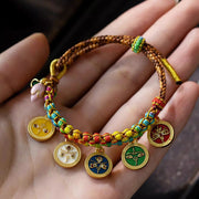 Buddha Stones Tibetan Colorful Rope Five God Of Wealth Luck Braid Bracelet Bracelet BS 4