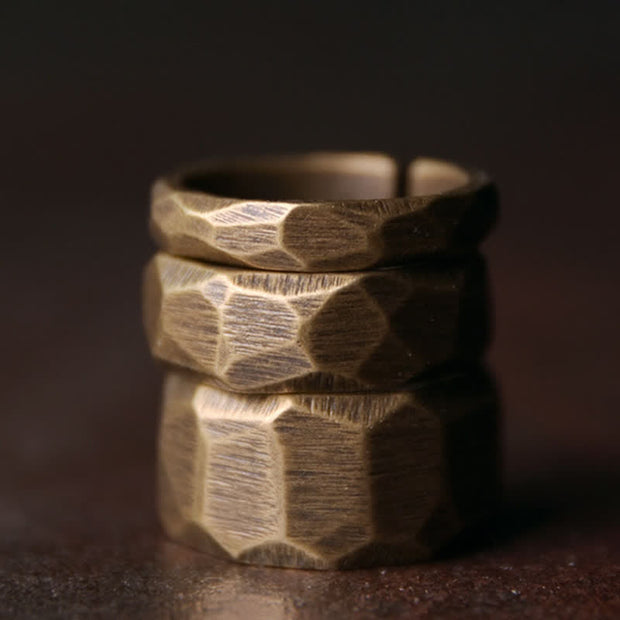 Buddha Stones Tibetan Simple Design Copper Wealth Ring Ring BS 1