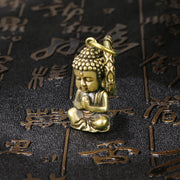 Buddha Stones Buddha Shakyamuni Serenity Peace Copper Keychain Key Chain BS Buddha Shakyamuni