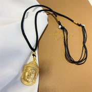 Buddha Stones Gold Buddha Copper Wealth Necklace Pendant Necklaces & Pendants BS 6