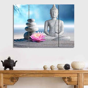 Buddha Stones Sitting Meditation Buddha Lotus Blessing Compassion Balance Cairn Zen Rocks Wall Art Wall Art BS 1