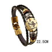 12 Constellations of the Zodiac Hematite Leather Charm Bracelet (Extra 30% Off | USE CODE: FS30) Bracelet BS Sagittarius22.5cm