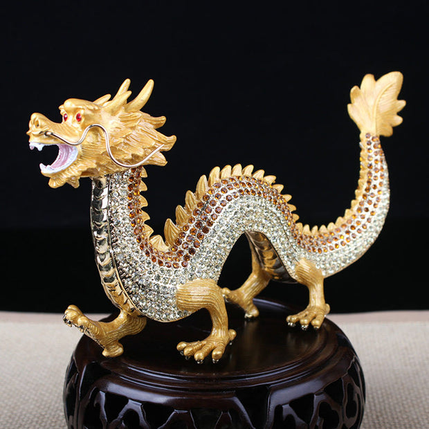 Buddha Stones Handmade Feng Shui Dragon Luck Success Home Decoration Decorations BS Gold