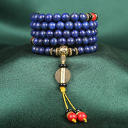 Buddha Stones Tibetan Mala Lapis Lazuli Positive Bracelet Mala Bracelet BS 6