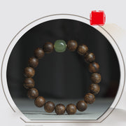 Vietnam Huang Qinan Agarwood Hetian Jade Peace Strength Bracelet Bracelet BS 14