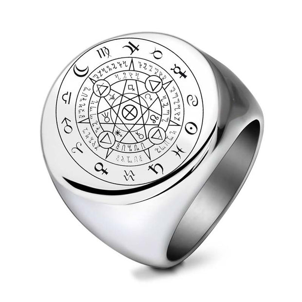 Buddha Stones 12 Constellations of the Zodiac Protection Blessing Ring Rings BS Silver US12