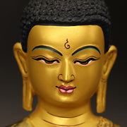 Buddha Stones Buddha Shakyamuni Medicine Buddha Compassion Copper Gold Plated Statue Decoration Decorations BS 9